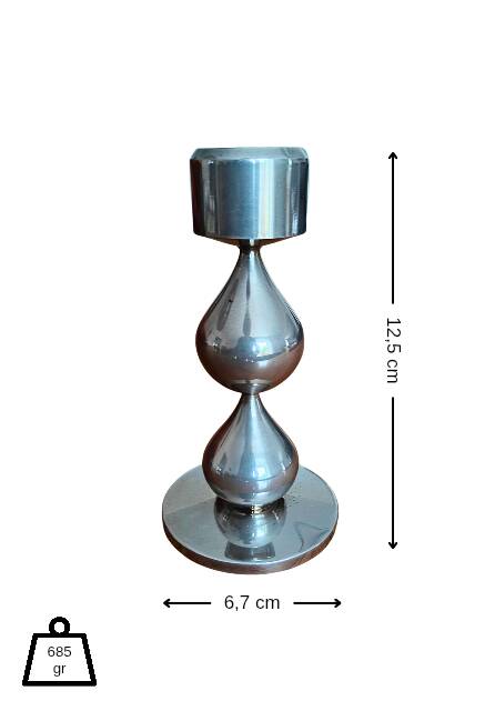 24-carat gold-plated candle holder by Hugo Asmussen, Denmark, 1970s