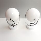 Pair of wall lights eyeball - lacquered white -1970