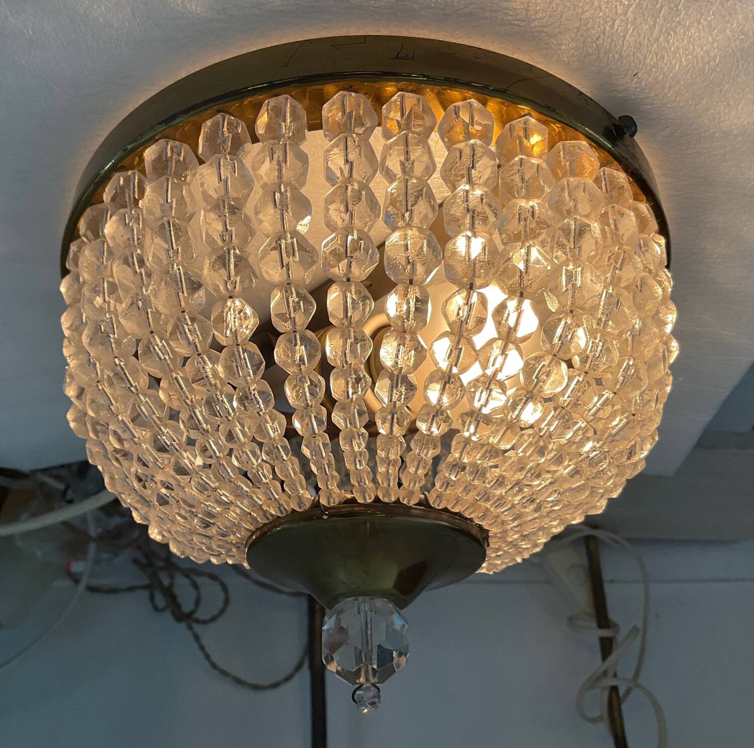 Vintage ceiling light with tassels from the 70s