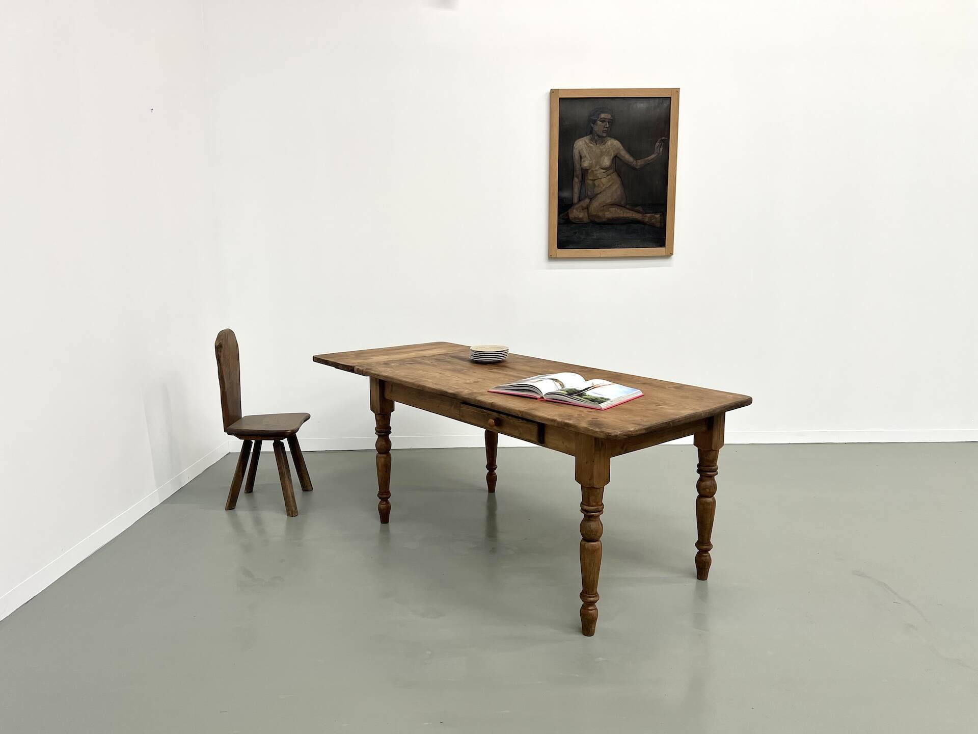 70s pine farmhouse table