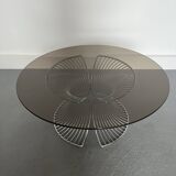Table basse en verre fumé, années 1980