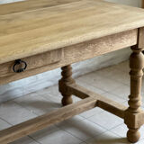 Farm table and its 2 solid oak benches.