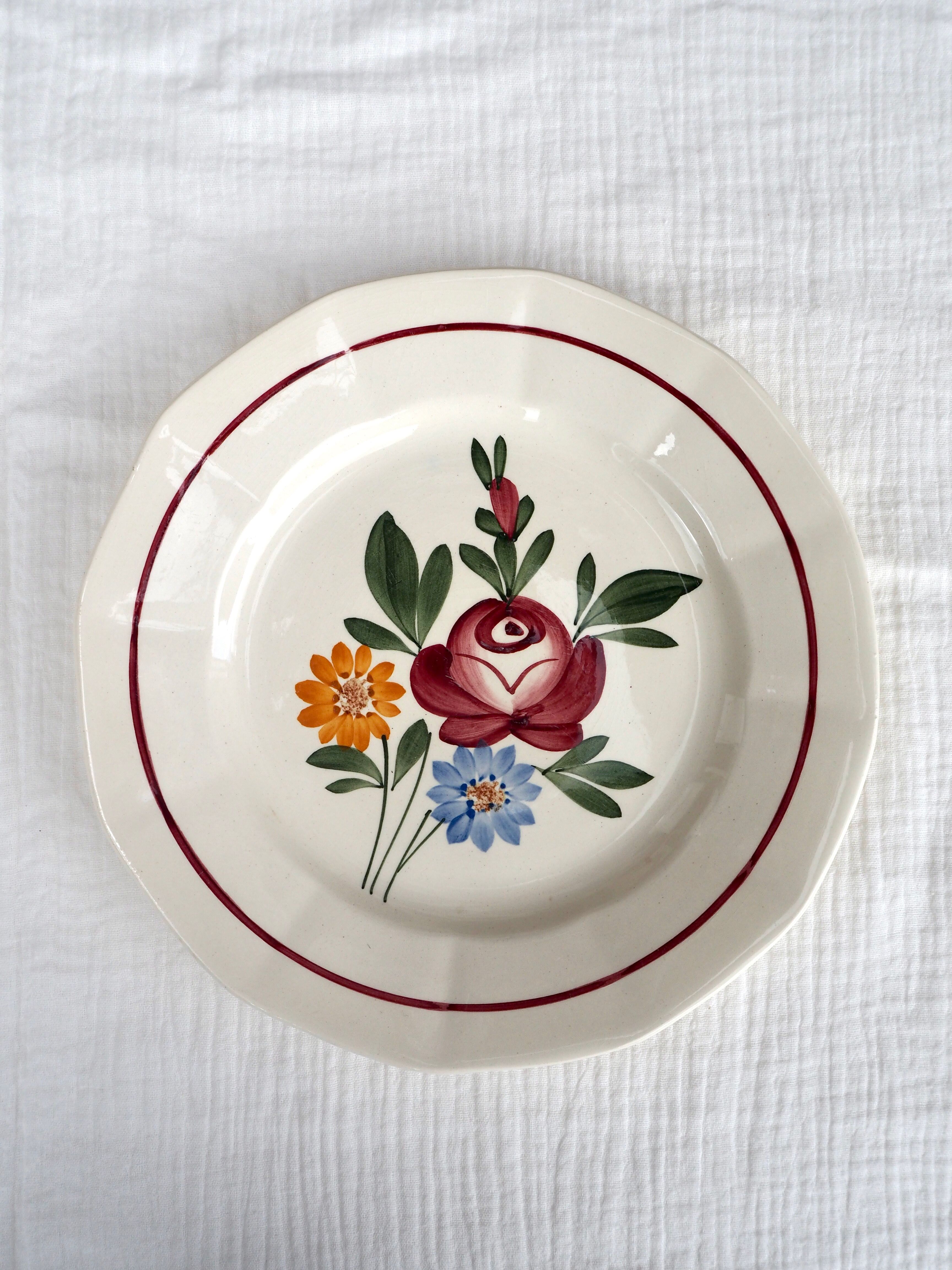Set de 10 assiettes plates Sarreguemines, modèle Chatenois