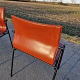 Set of 2 Matteo Grassi leather chairs