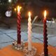 Set of 3 vintage star and flower glass candle holders