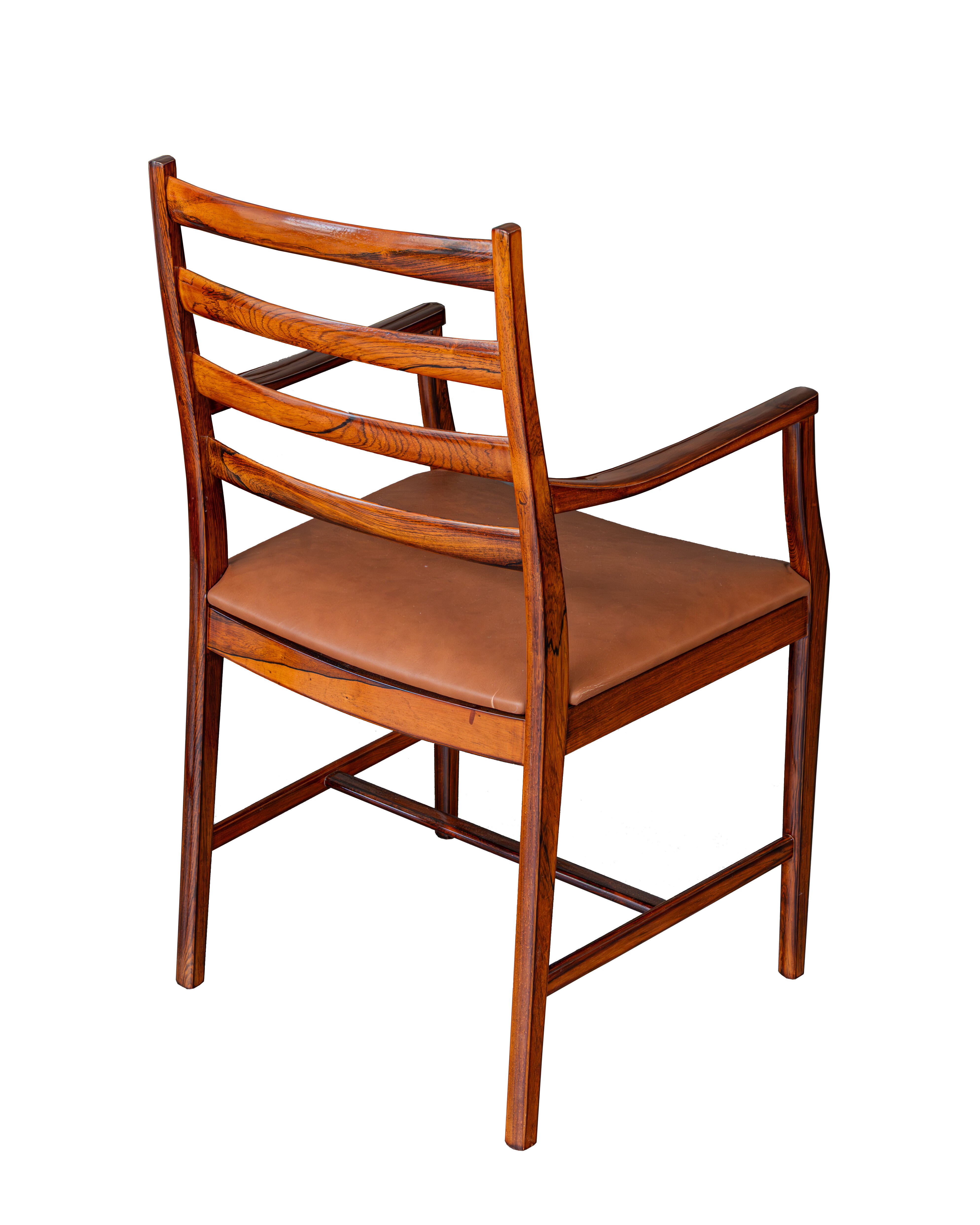 Pair of danish rosewood and leather armchairs
