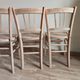 Set of 3 vintage bistro chairs in raw wood (Beech) - Luterma / Ba style