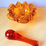 Murano amber glass ashtray 70s