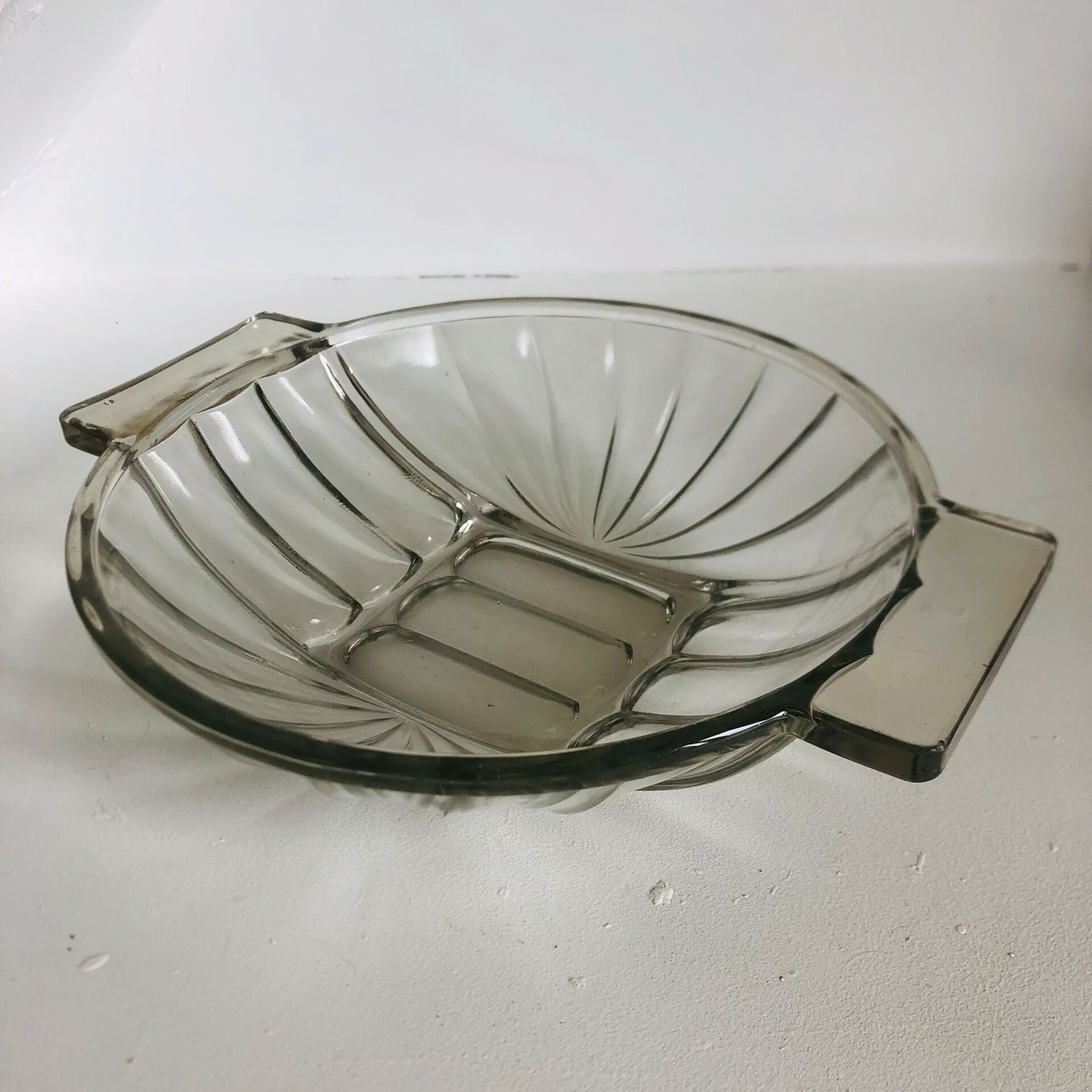 Art Deco pressed moulded glass bowl made in France