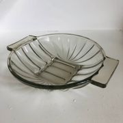 Art Deco pressed moulded glass bowl made in France