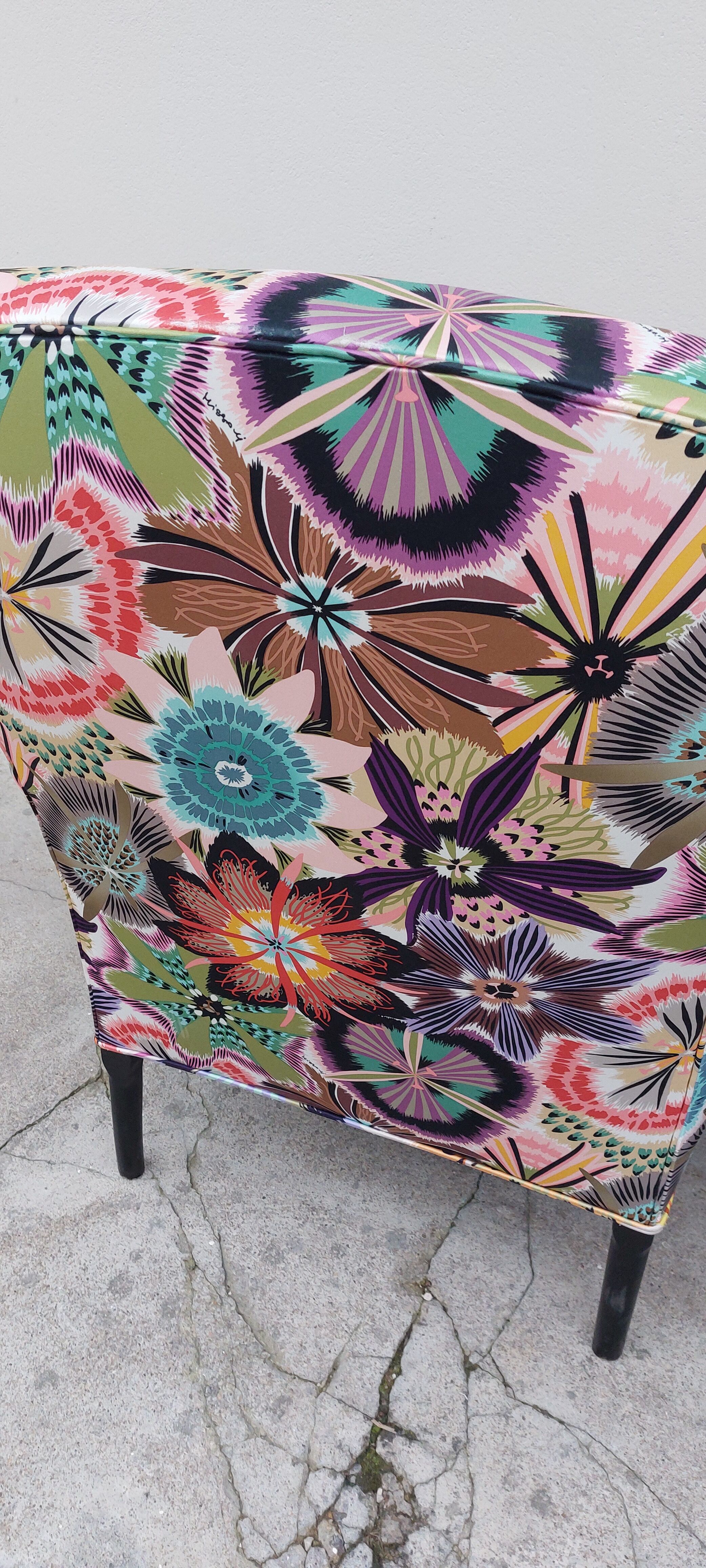 Pair of toad armchairs Napoleon III tapestry missoni italy