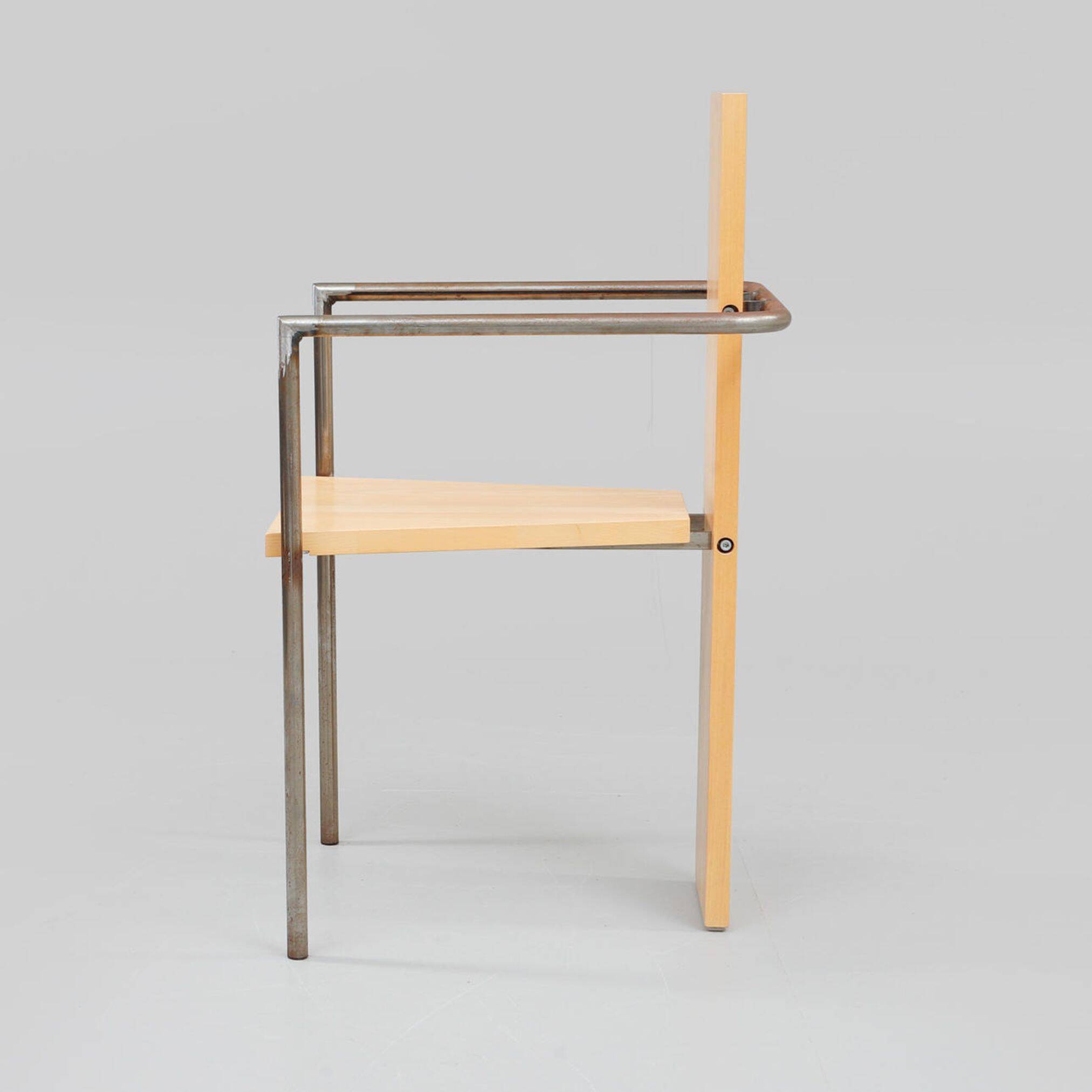 Chaise en bois et béton Jonas Bohlin, Suède, 1981