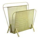 Compact yellow Mathieu Mategot 1960s magazine rack for Artimeta