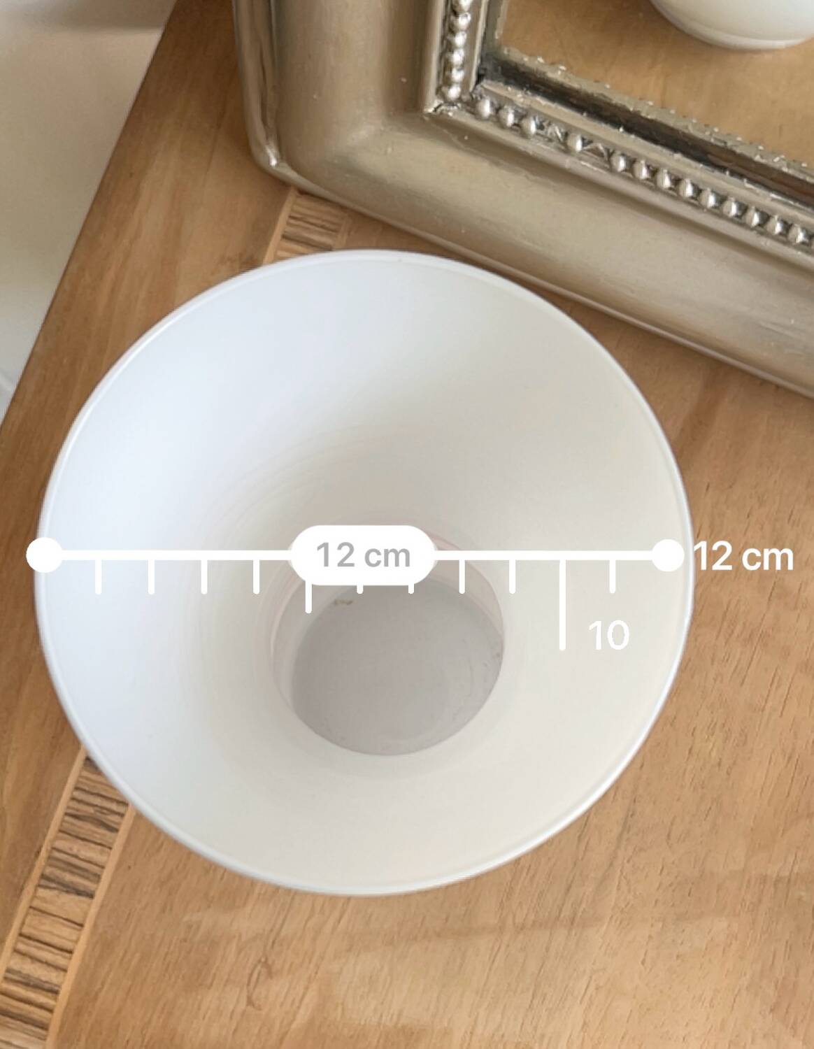 Vintage white opaline vase with red trim 29 cm White Opaline Va