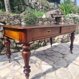 Flat desk double sided mahogany era XIX TH century