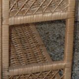 Rattan and wicker folding shelf