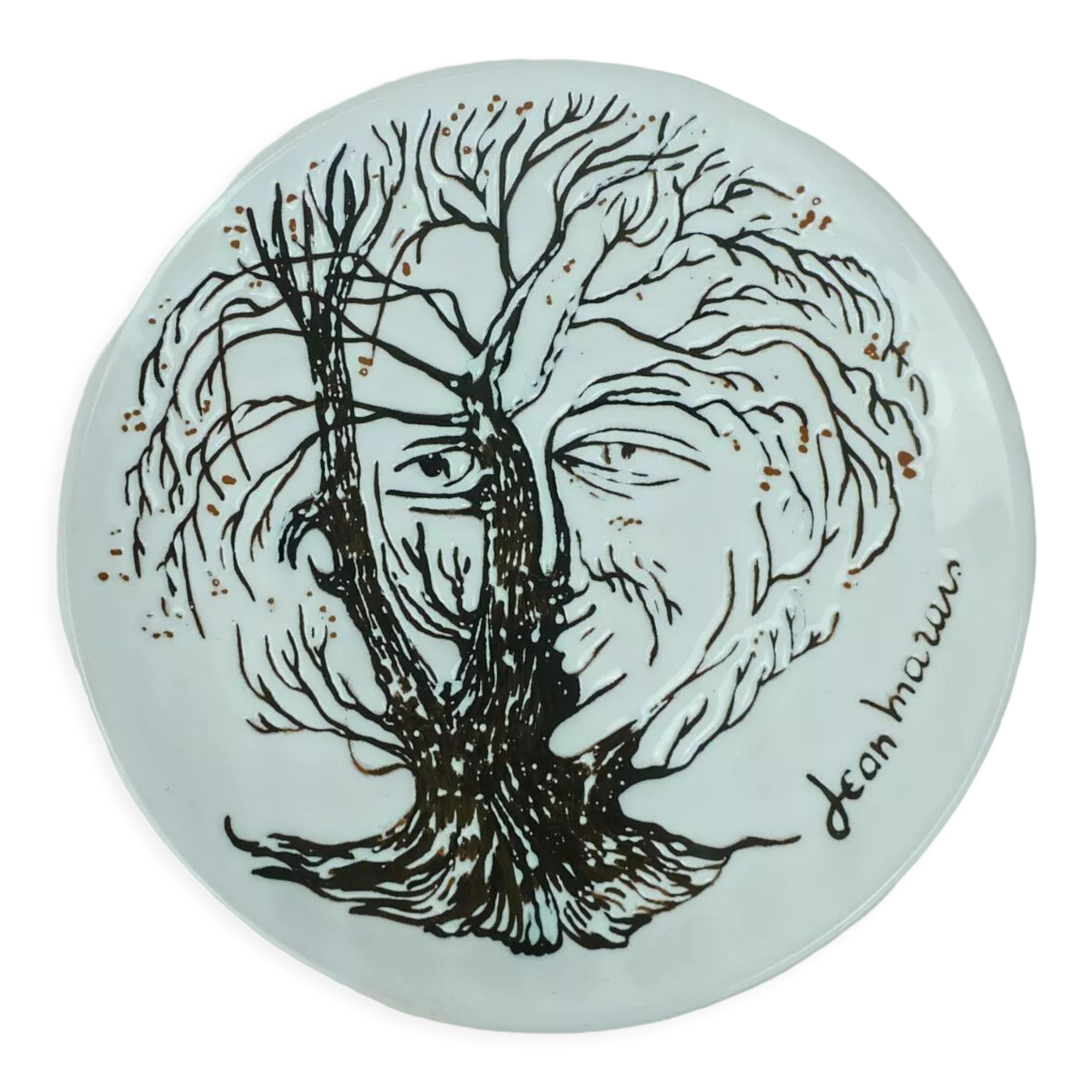 Ceramic plate jean marais vallauris art ceramics 1960s