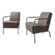 2 vintage nude leather "Cinema" easy chairs by Gunilla Allard for Lammhults | 1990s
