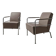 2 vintage nude leather "Cinema" easy chairs by Gunilla Allard for Lammhults | 1990s