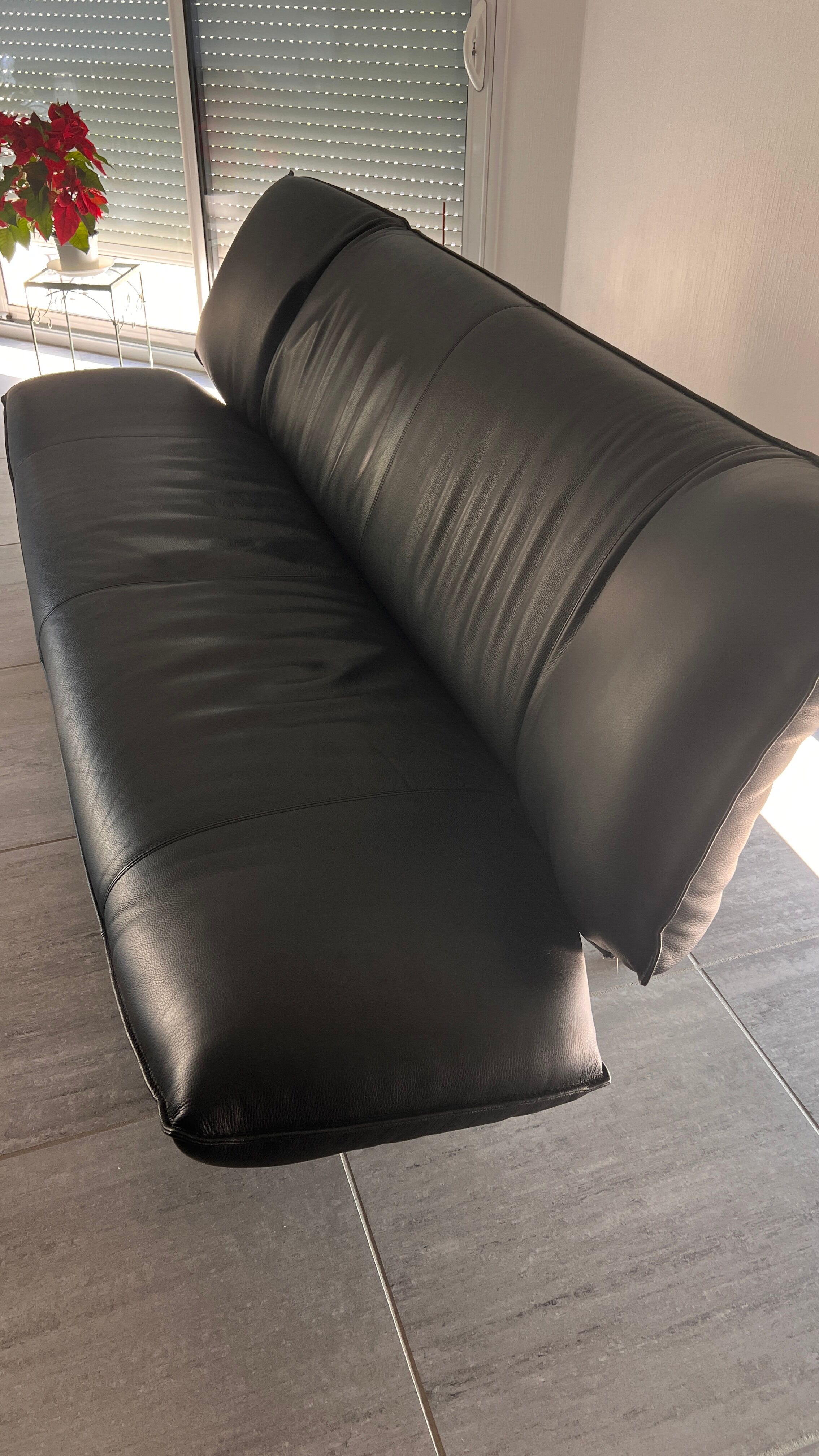 3-seater sofa Leolux Tango in black leather