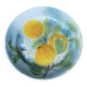 Vintage celadon green slipware plate with fruit decoration - Saint Clément