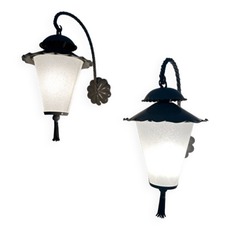 60s outdoor lanterns or wall lights (X2)