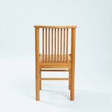 2 vintage chairs in pinewood with braided seat, 1970s