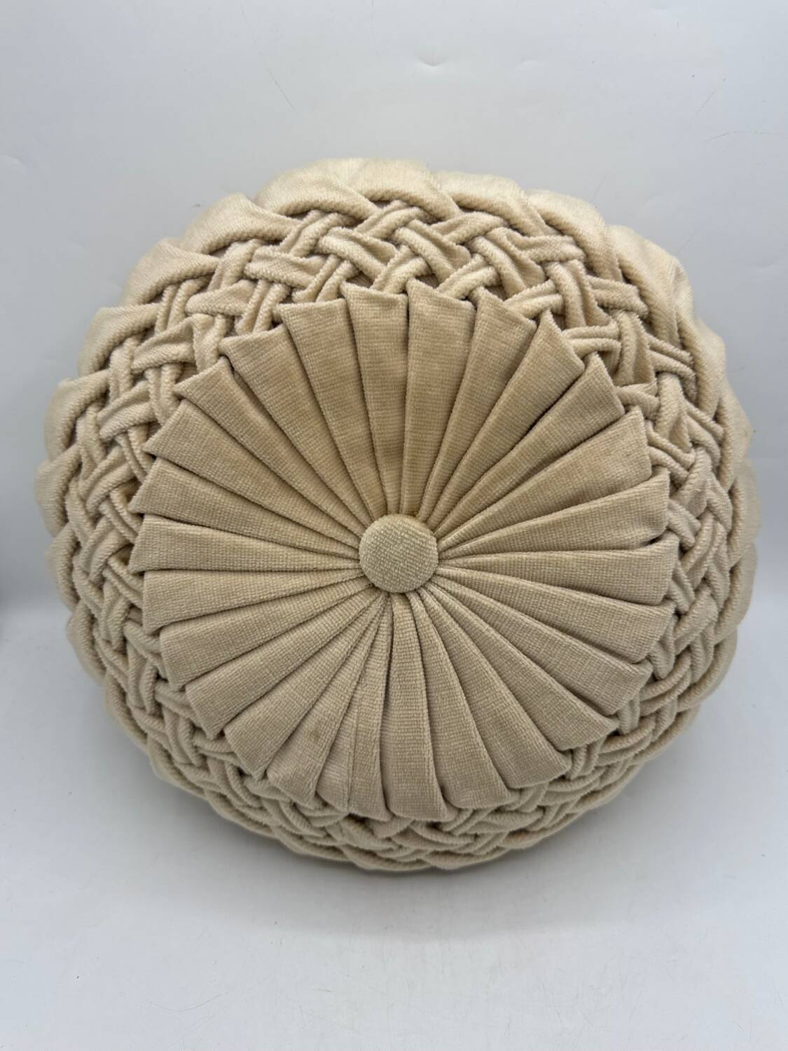 Vintage velvet round cushion