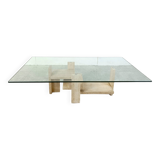 Table basse vintage en travertin, 1970