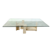 Table basse vintage en travertin, 1970