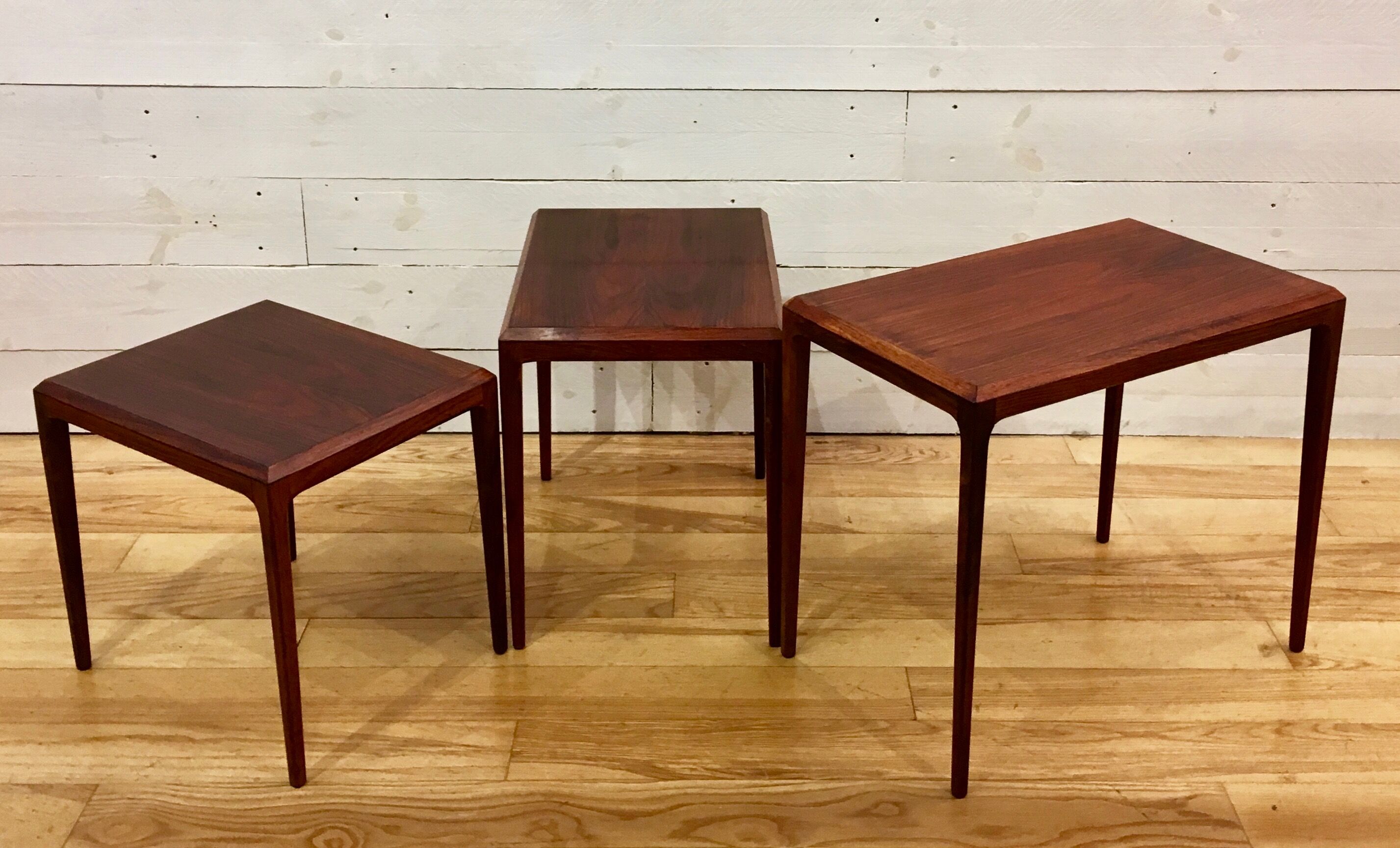 Rosewood nesting tables by Johannes Andersen, for Silkeborg Denmark 1960