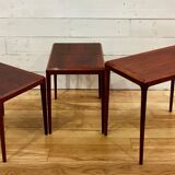 Rosewood nesting tables by Johannes Andersen, for Silkeborg Denmark 1960