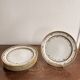 6 Dessert Plates Limoges Porcelain Harreau Fluted Edge Neo-Classical