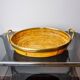 Rattan and brass tray, Italy, 1970