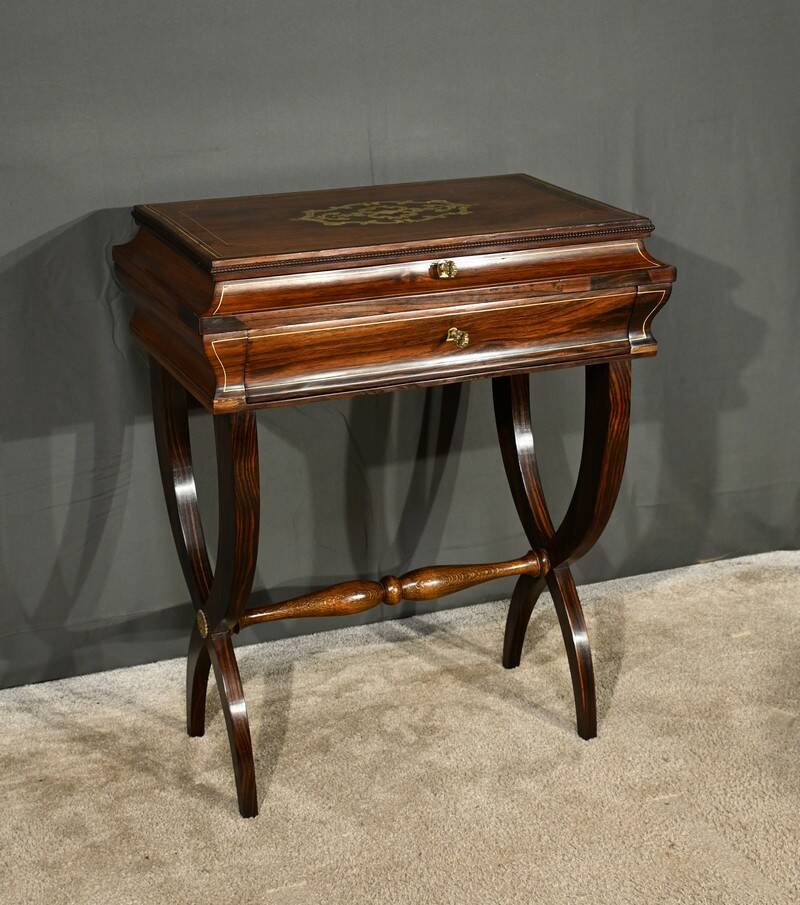 Rosewood work table, Napoleon III style, Maison Roll, Fg. St Antoin