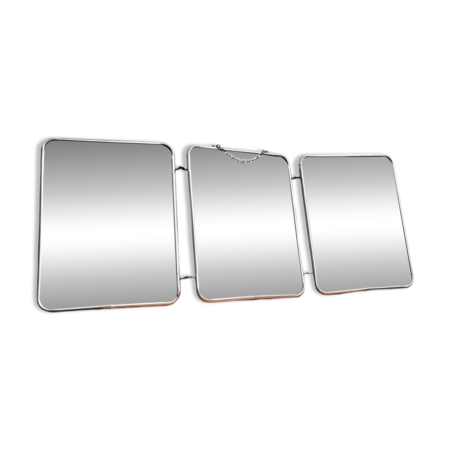 Vintage triptych barber mirror