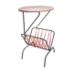 Bout de canapé gueridon porte revues bois metal scoubidou