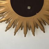Sun mirror in golden resin 50cm