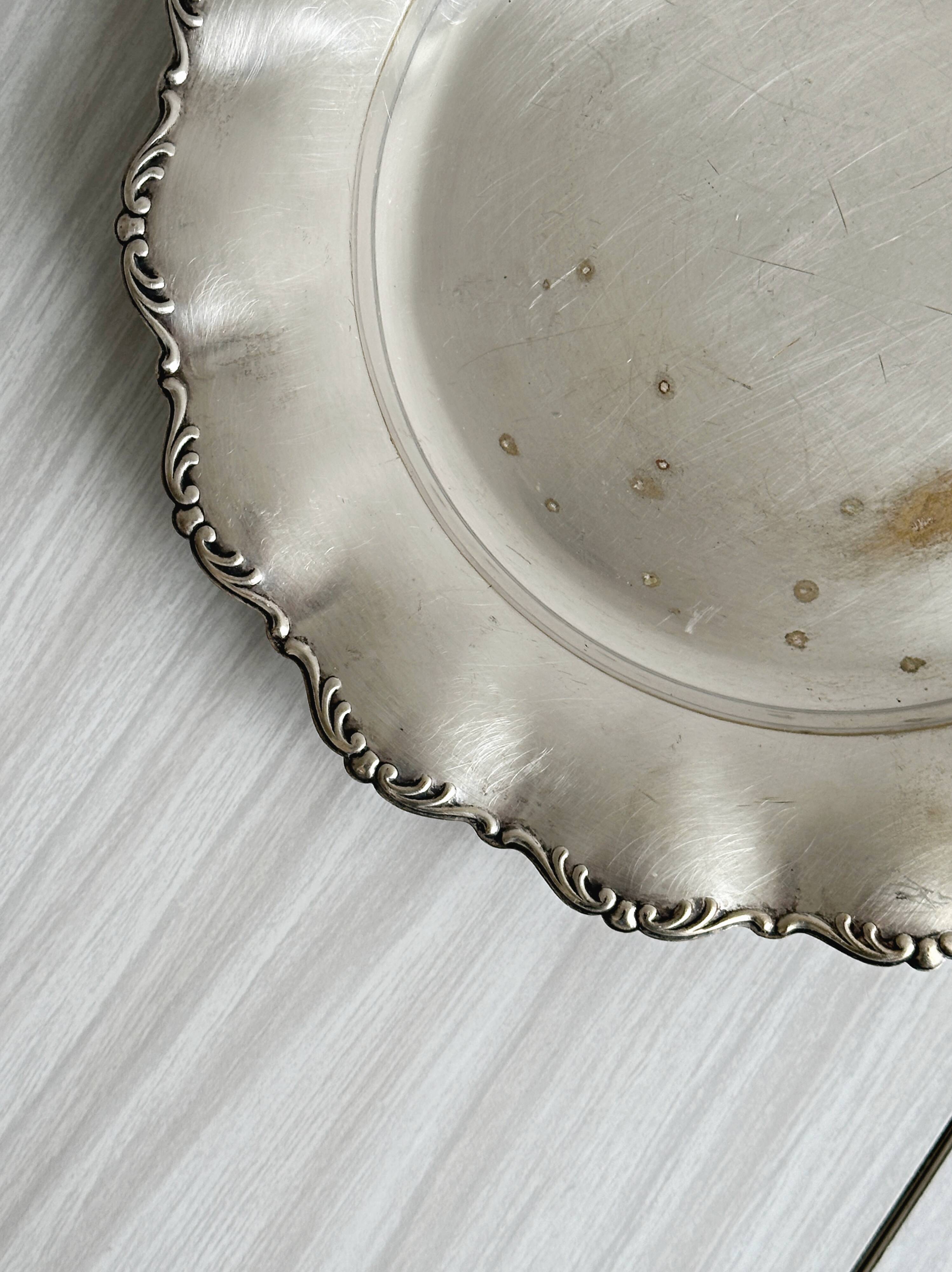 Shiny antique metal plate