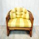Bench and its bamboo and rattan armchair