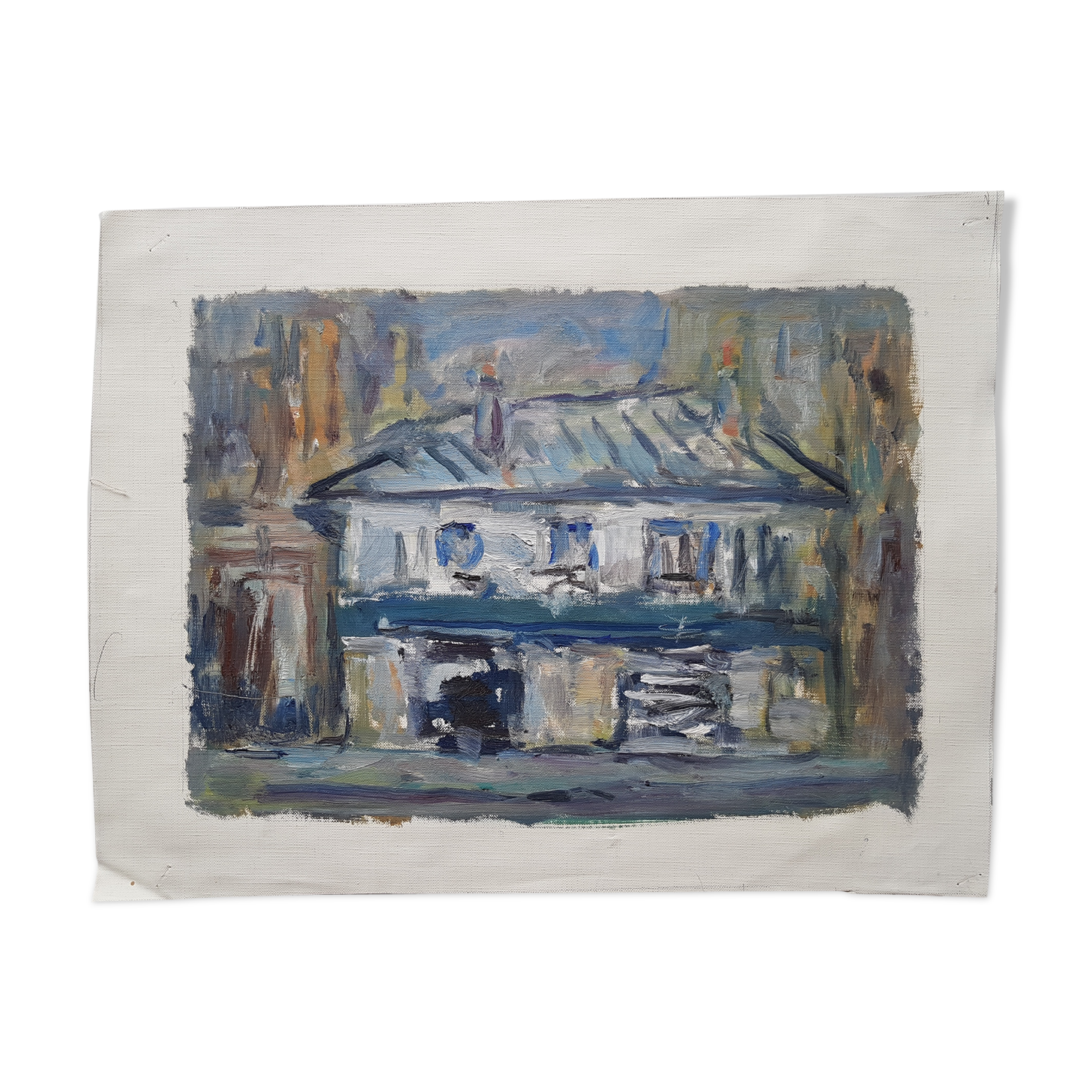 Nagao Usui painting: "The Blue House"