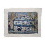 Nagao Usui painting: "The Blue House"