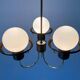 Suspended lamp with 3 glass balls and brass frame, Germany, 1960s