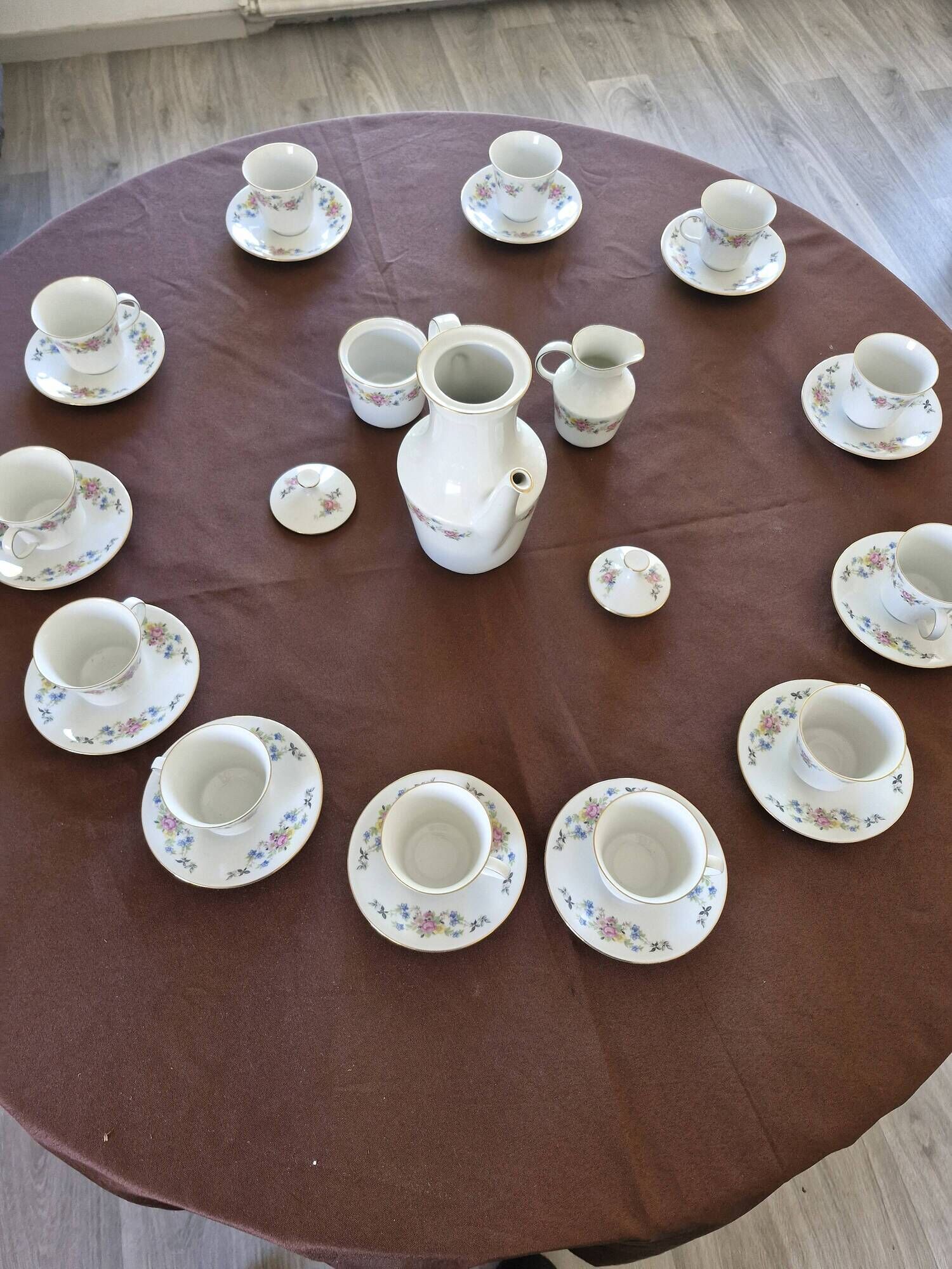Vintage coffee service bavaria germany – porcelain with floral decoration