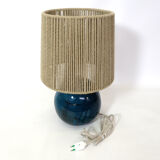 Blue glazed ceramic lamp