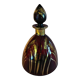 Vintage glass decanter Monaco glassware ruby and gold