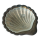 Art Deco Shell Pocket Bowl in Patinated Silver and Satin Glass from the 1930s