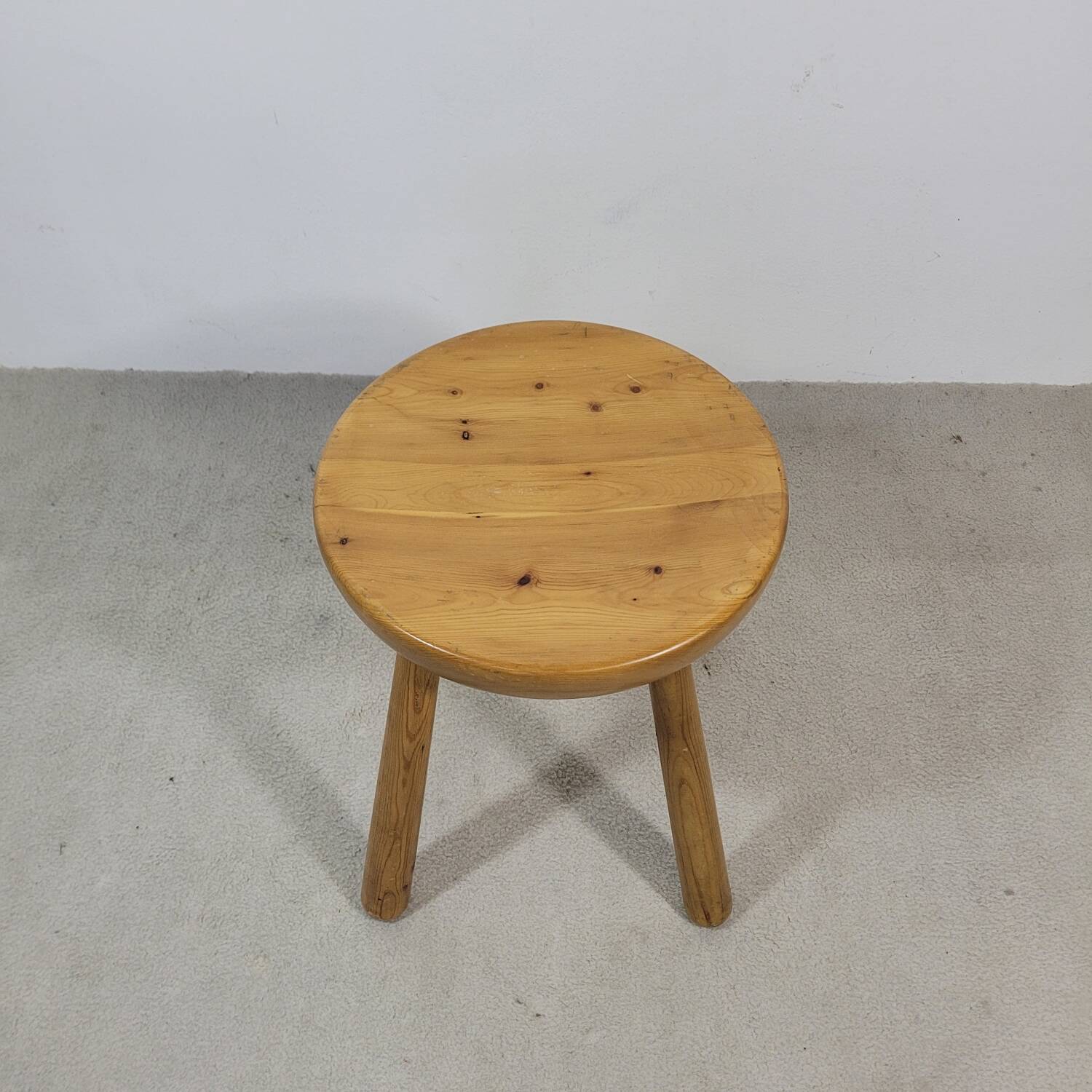 Vintage solid pine stool