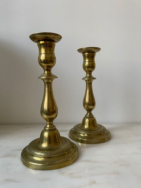 Pair of bronze candlesticks nineteenth century.