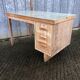 Bureau vintage en chêne lasuré à 3 tiroirs a caisson